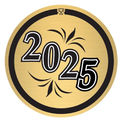 2" 2025 Gold Mylar Trophy Insert
