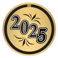 2" 2025 Gold Mylar Trophy Insert