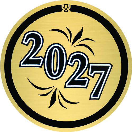 2" 2027 Gold Mylar Trophy Insert
