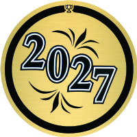 2" 2027 Gold Mylar Trophy Insert