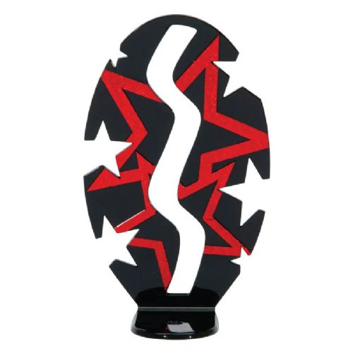 Red 7" Star Rhythm Trophy Figure Backdrop