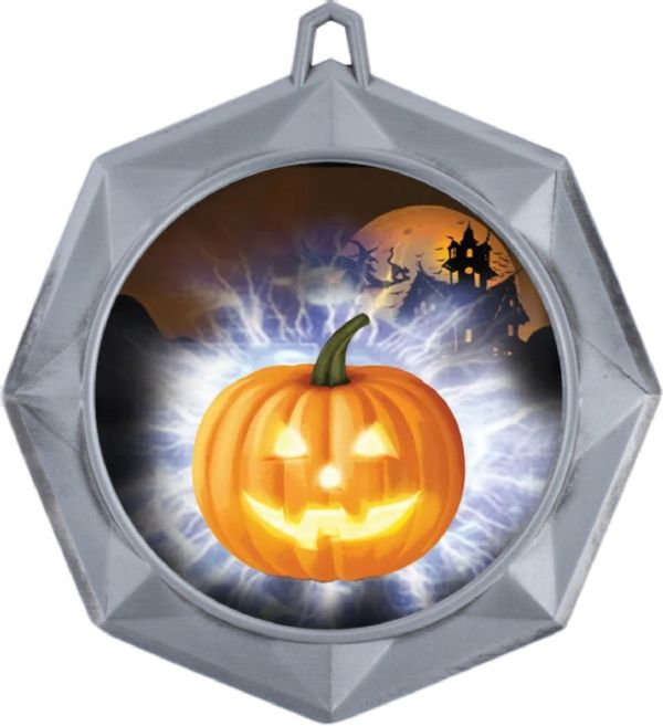 3" Antique Finish Octagon Halloween Award Medal #3