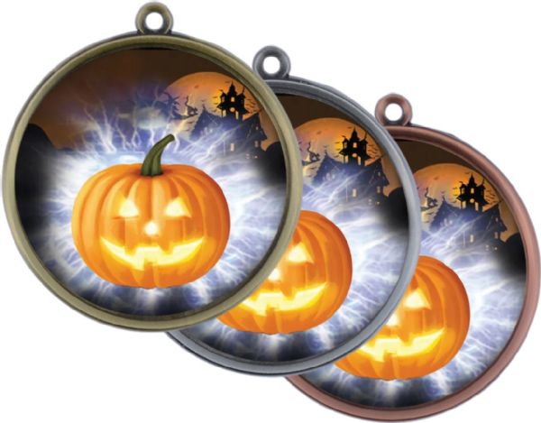 Halloween 2 1/4" Antique Finish Award Medal