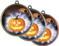 Halloween 2 1/4" Antique Finish Award Medal