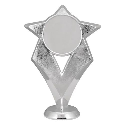 6" Silver V-Star 2" Insert Holder Trophy Figure