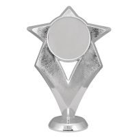 6" Silver V-Star 2" Insert Holder Trophy Figure