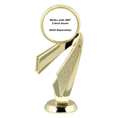 6 1/4" Gold Bullseye 2" Insert Holder Trophy Figure #2