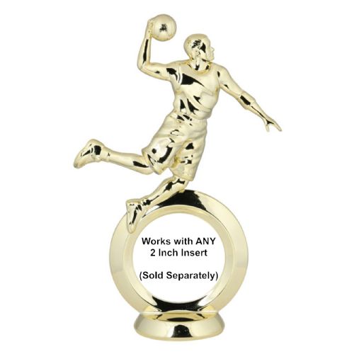 6 3/8" Basketball Gold Trophy Figure w/Insert Holder #2