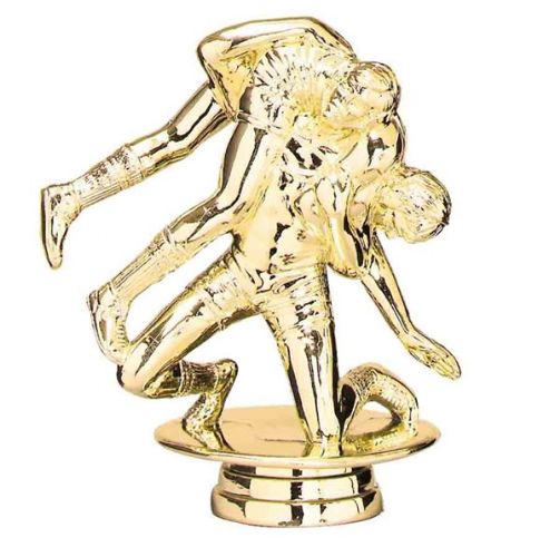 4 1/4" Wrestling Double Gold Trophy Figure