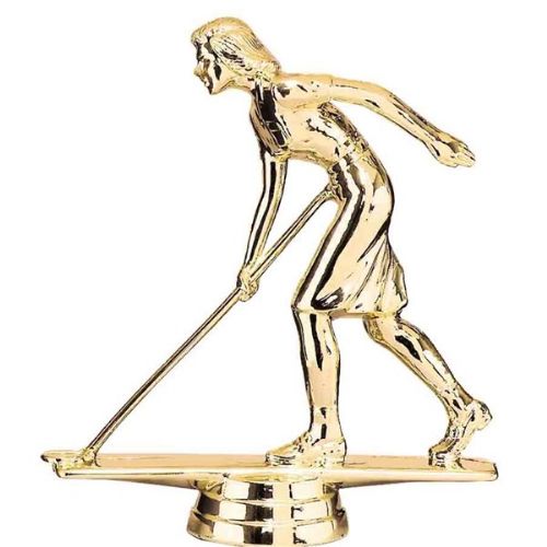 4 3/4" Shuffleboard Female Gold Trophy Figure