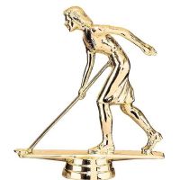 4 3/4" Shuffleboard Female Gold Trophy Figure