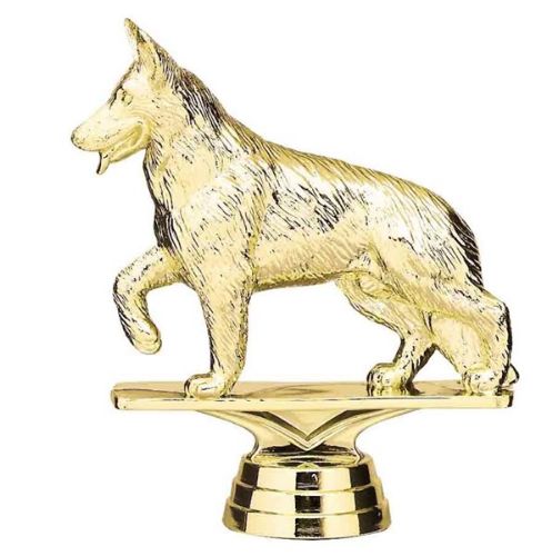 4" German Shepard Gold Trophy Figure