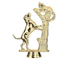 5 1/4" Coon in Tree Dog Gold Trophy Figure
