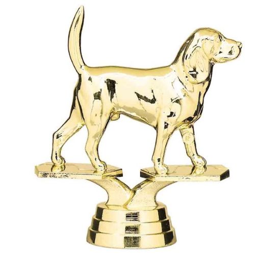 3 7/8" Beagle Dog Gold Trophy Figure