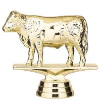 3 3/8" Hereford Steer Gold Trophy Figure