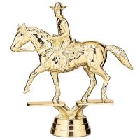 4 1/2" Western Horse and Rider Trophy Figure Gold