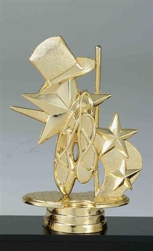 5 1/2" Gold Dance 3 Star Trophy Figure