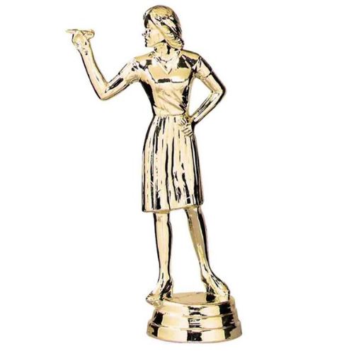 Gold 5" Darts Player Female Trophy Figure