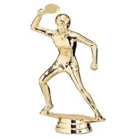 5 1/4" Female Table Tennis Ping Pong Gold Trophy Figure
