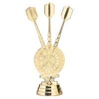 Gold 4 3/4" Triple Dart & Board Trophy Figure