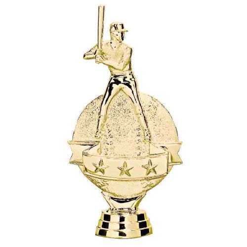 5 7/8" Baseball Batter On Ball Gold Trophy Figure