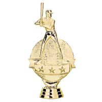 5 7/8" Baseball Batter On Ball Gold Trophy Figure