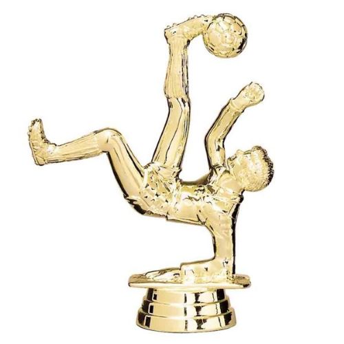 4 1/2" Male Soccer Bicycle Kick Gold Trophy Figure