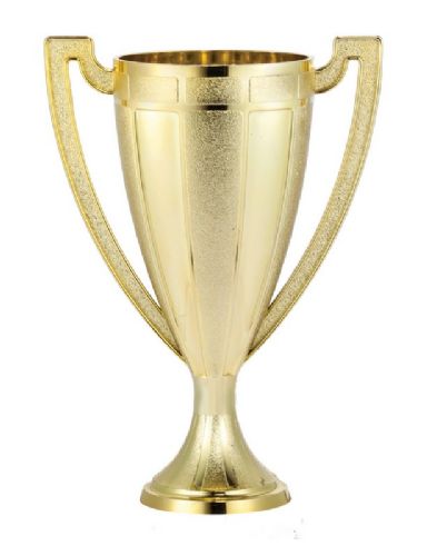 Gold 4 7/8" Plastic Loving Series Trophy Cup