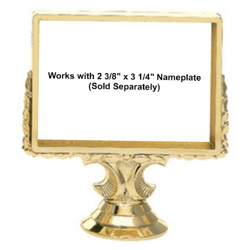 Gold 4" - 2 3/8" x 3 1/4" Recessed Plate Holder Trophy Figure #2