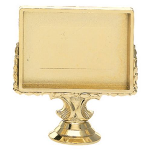 Gold 4" - 2 3/8" x 3 1/4" Recessed Plate Holder Trophy Figure