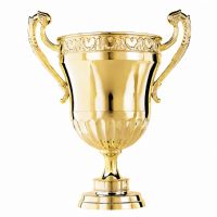 Gold 8 3/4" European Chalice Series Plastic Trophy Cup