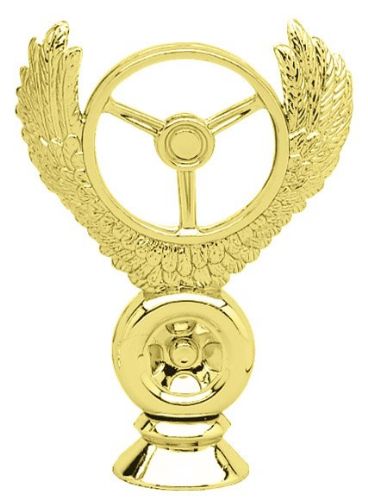 4 3/4" Gold Winged Wheel Trophy Figure