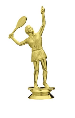 4 1/2" Female Tennis Trophy Figure Gold