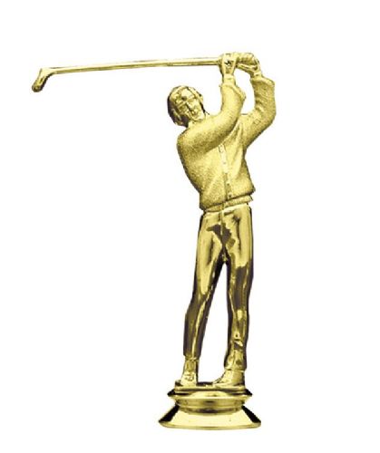 5 1/4" Golfer Male with Club Trophy Figure Gold