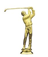 5 1/4" Golfer Male with Club Trophy Figure Gold