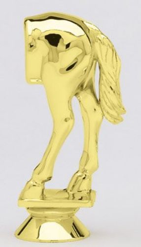 3 3/4" Horses Rear Trophy Figure Gold