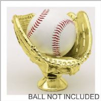4 1/4" Baseball Glove - Ball Holder Gold Trophy Figure