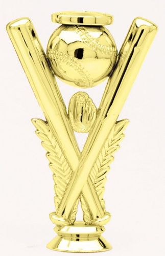 6" Gold Crossed Bats Baseball Riser