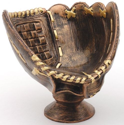 5" Antique Gold Softball Glove - Ball Holder Trophy Figure