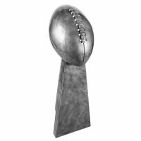 10 1/4" Antique Silver Football Resin