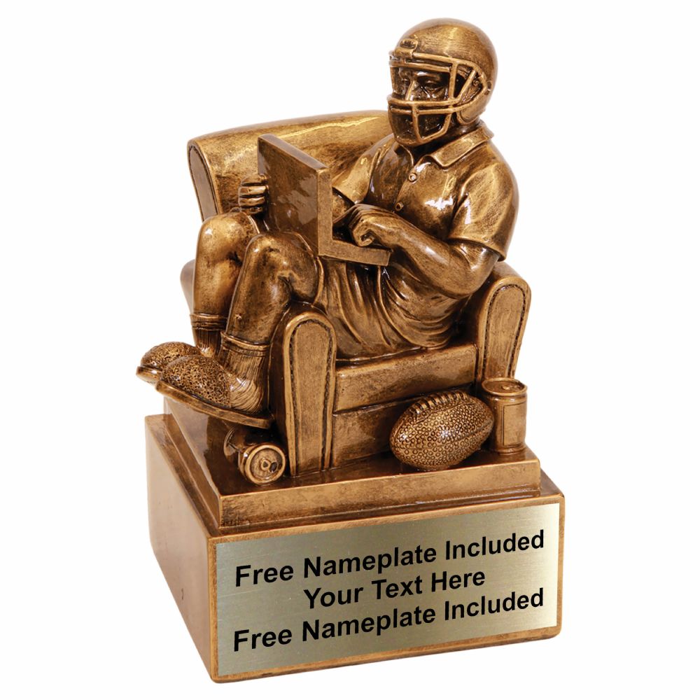 6" Fantasy Football Man in Chair Resin Trophy Figure