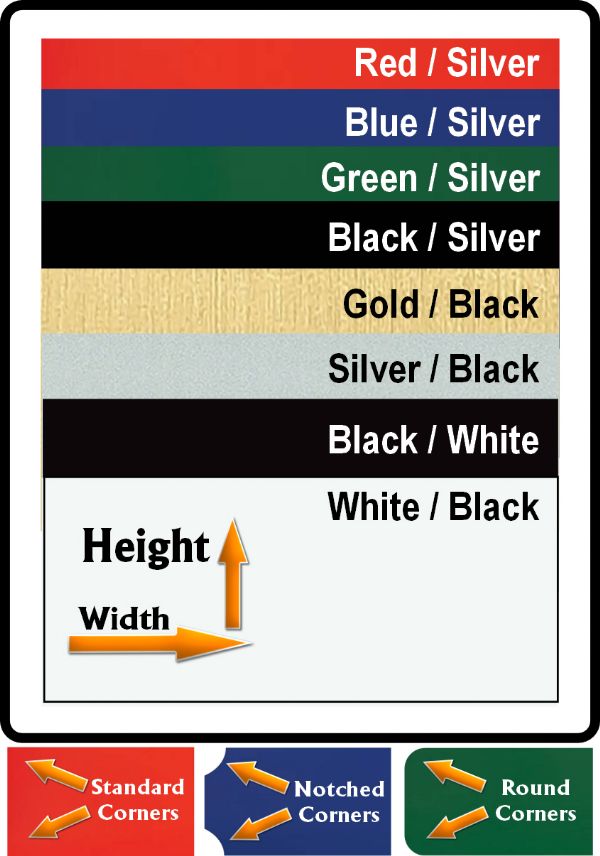 Custom Name Plates Laser Engraved Aluminum 8 Colors