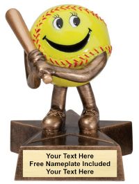 4" Softball Lil Buddy Series Resin Trophy