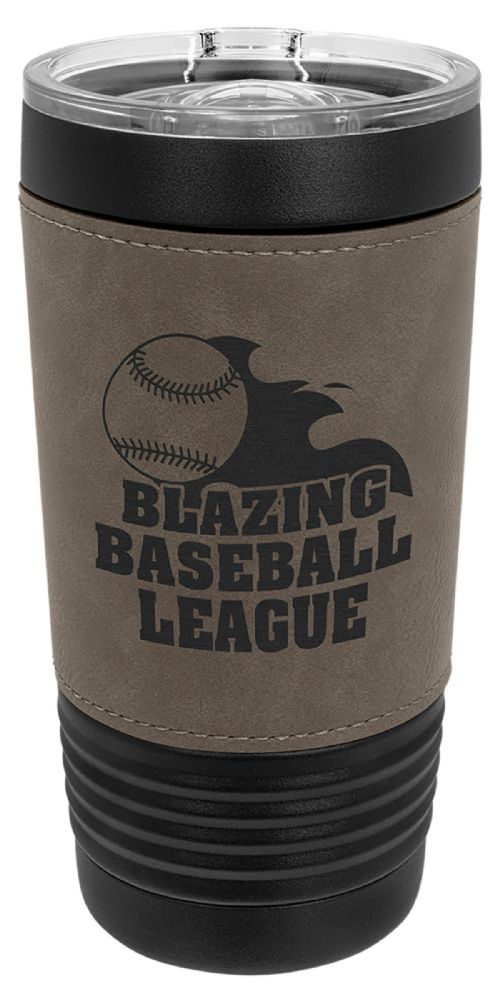 Black 20oz Polar Camel Vacuum Insulated Tumbler with Gray/Black Leatherette Grip #2