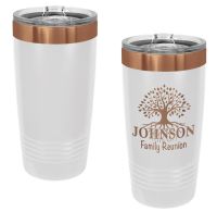 White/Rose Gold 20oz Polar Camel ION-Plated Vacuum Insulated Tumbler with Slider Lid
