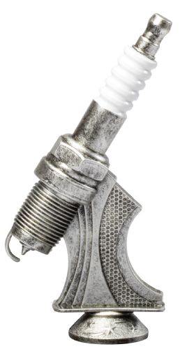 Antique Silver 6" Spark Plug Trophy Figure