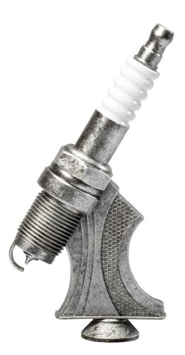Antique Silver 8" Spark Plug Trophy Figure