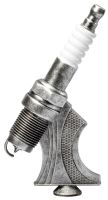 Antique Silver 10" Spark Plug Trophy Figure