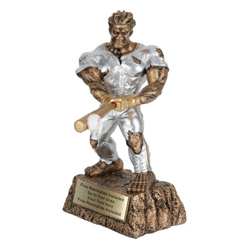 9" Large Monster Hand Painted Resin Baseball Trophy