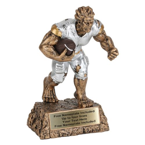 9" Large Monster Hand Painted Resin Football Trophy